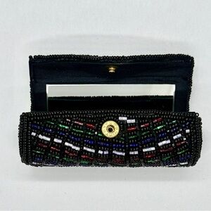 Beaded Lipstick Case with Mirror